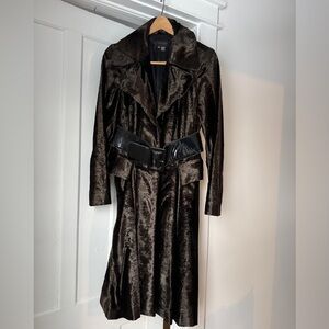 Zara Dark Brown Women's Coat with Belt